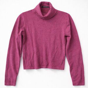 Brandy Melville Cropped Turtleneck Sweater Pink Fitted Knit One Size